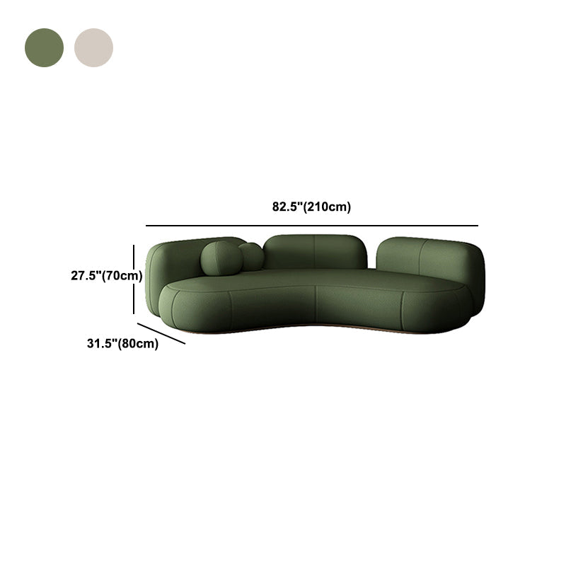 31.49" Wide Wool Curved Sofa Armless Sofa for Living Room, Apartment Clearhalo 'furn' 'furn_sofas' 'Furniture' 'Living Room Furniture' 'Sofa' 'sofas' 5701528