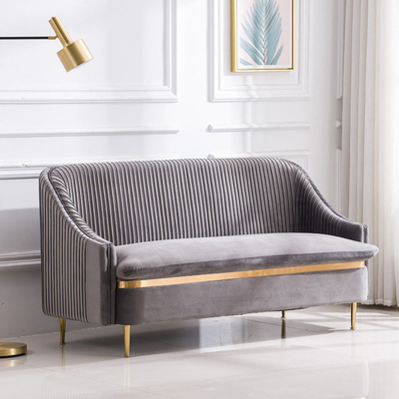 Divano a braccio inclinato contemporaneo con divano in velluto posteriore cuscino cuscino