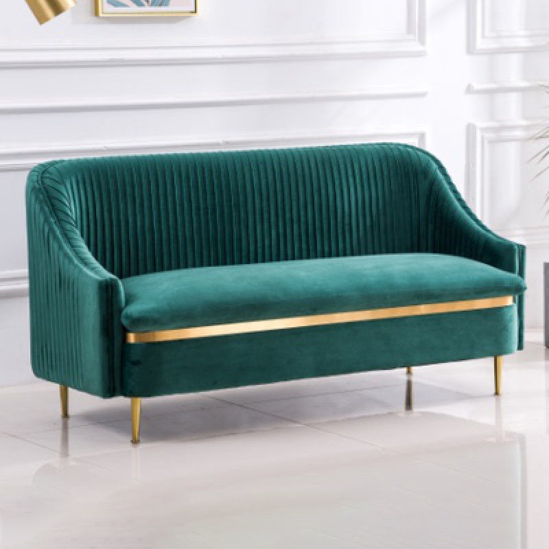 Divano a braccio inclinato contemporaneo con divano in velluto posteriore cuscino cuscino