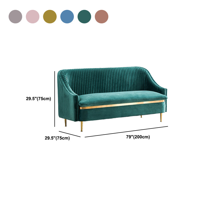Divano a braccio inclinato contemporaneo con divano in velluto posteriore cuscino cuscino
