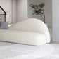 Velvet Tuxedo Arm Curved Sofa White Contemporary Sofa for Apartment