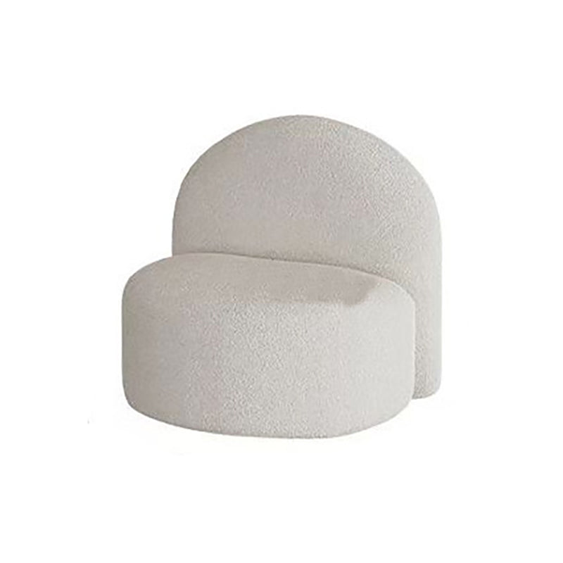 Velvet Tuxedo Arm Curved Sofa White Contemporary Sofa for Apartment