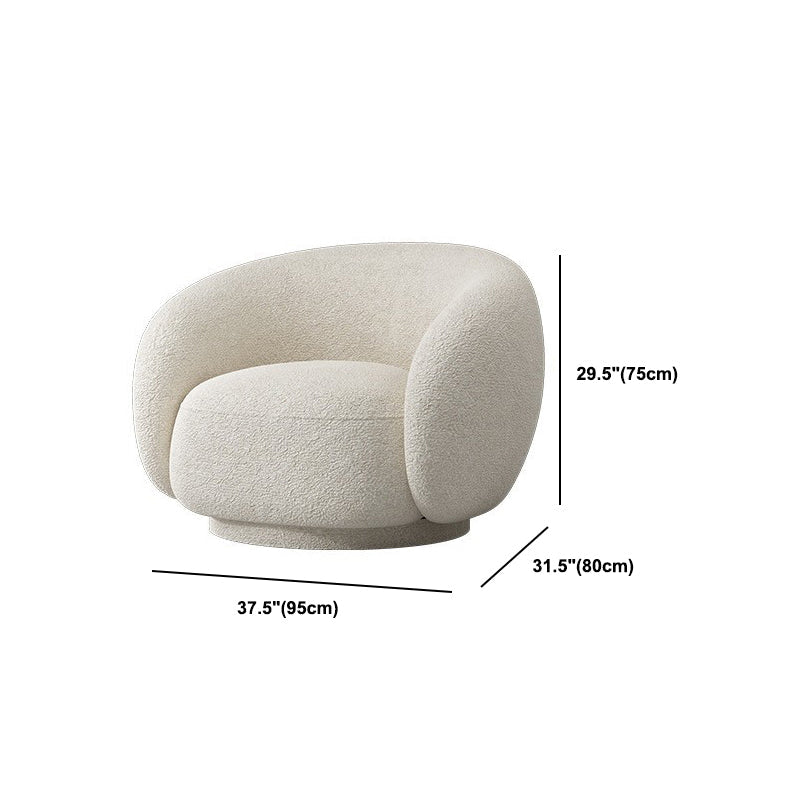 Velvet Tuxedo Arm Curved Sofa White Contemporary Sofa for Apartment