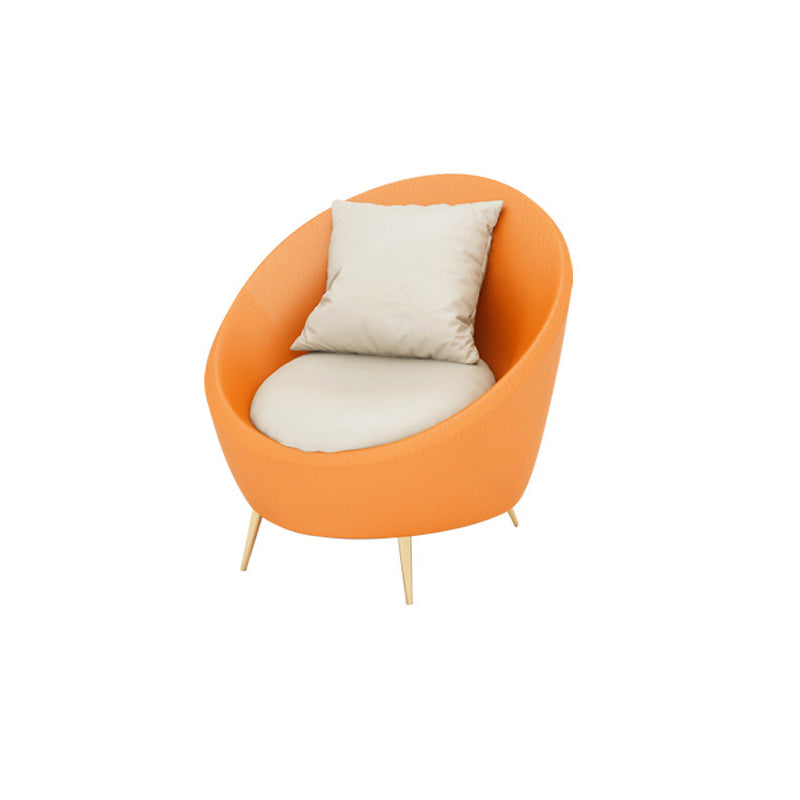 Faux Leather Armless Curved Sofa Contemporary Moon Shape Sofa 32"L x 32"W x 35"H Clearhalo 'furn' 'furn_sofas' 'Furniture' 'Living Room Furniture' 'Sofa' 'sofas' 5701702