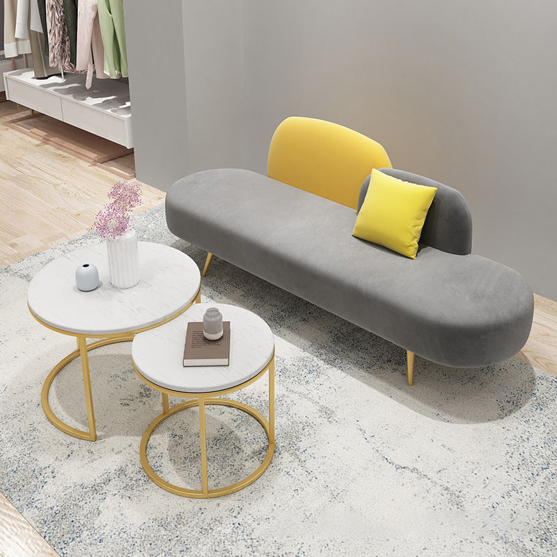 Velvet Sofá sin brazo contemporáneo 30.70 "de amplio sofá estándar para sala de estar