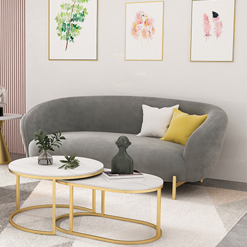 Canapé en velours contemporain canapé standard du bras évasé pour le salon