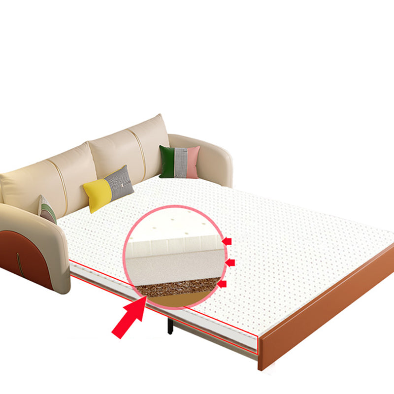 Faux Leather Square Arm Sofa Bed Contemporary Stain Resistant Convertible Sofa Clearhalo 'furn' 'furn_sofas' 'Furniture' 'Living Room Furniture' 'Sofa' 'sofas' 5701828