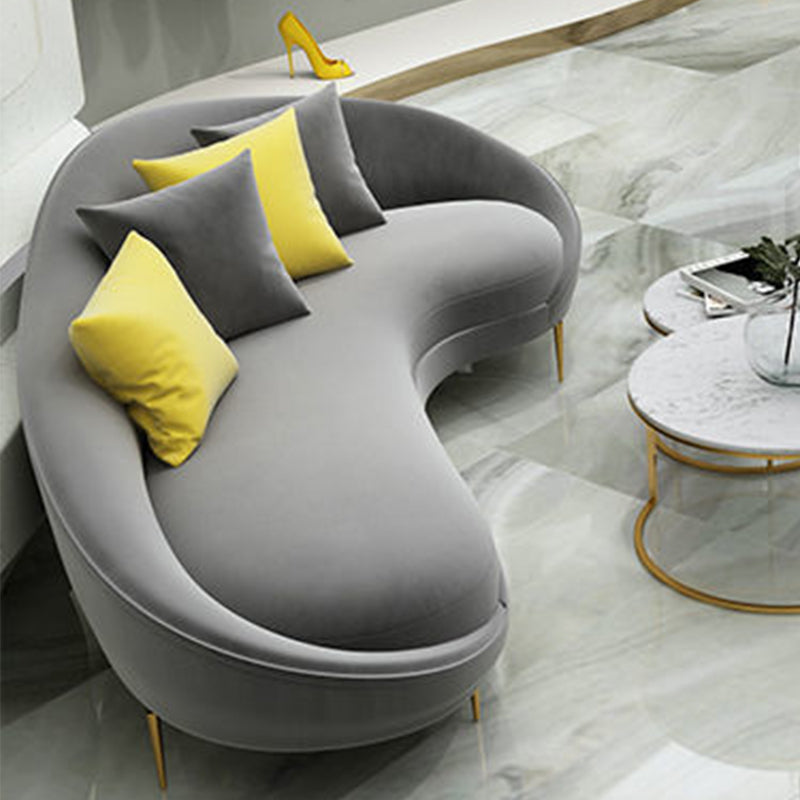 Schuine arm gebogen bank, wollen eigentijdse 38.19 "w sofa voor appartement