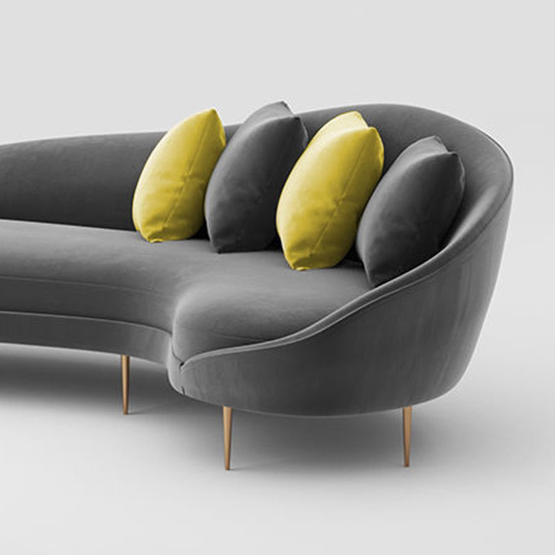 Schuine arm gebogen bank, wollen eigentijdse 38.19 "w sofa voor appartement