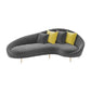 Schuine arm gebogen bank, wollen eigentijdse 38.19 "w sofa voor appartement