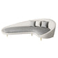 Faux Leather Sloped Arm Curved Sofa Contemporary Moon Shape Sofa