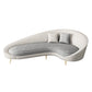 Faux Leather Sloped Arm Curved Sofa Contemporary Moon Shape Sofa
