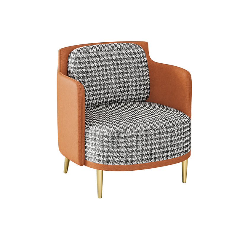 Faux Leather Sloped Arm Curved Sofa Contemporary Moon Shape Sofa