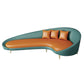Faux Leather Sloped Arm Curved Sofa Contemporary Moon Shape Sofa