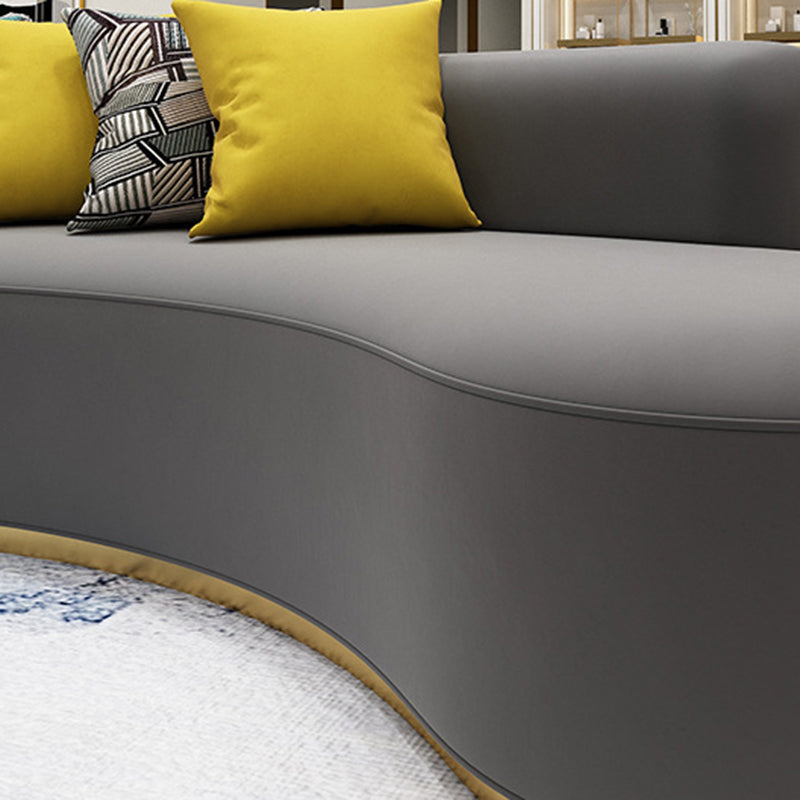 Velvet eigentijdse gebogen bank Standaard armloze bank voor woonkamer