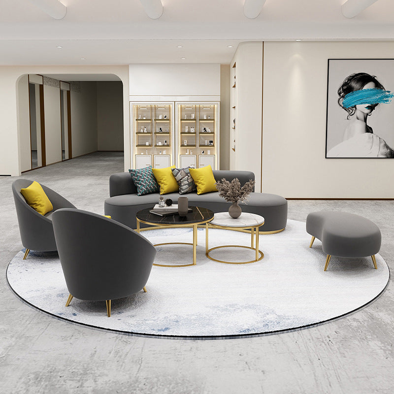 Velvet eigentijdse gebogen bank Standaard armloze bank voor woonkamer