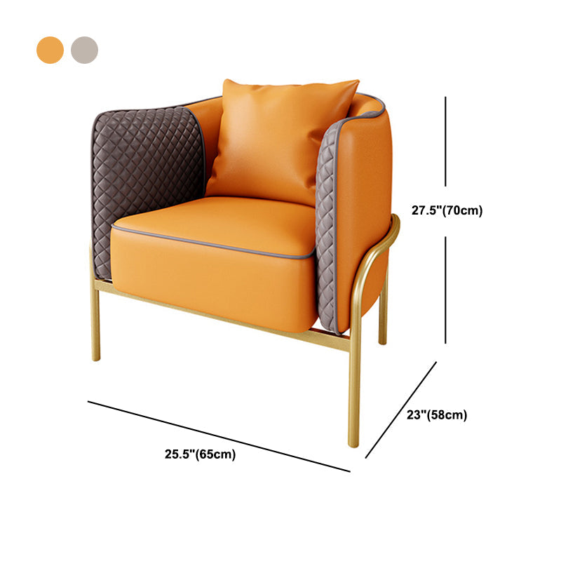 Moderne faux lederen bank met kussen terug voor woonkamer bank