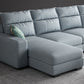 Square Arm 4-Seater Sofa & Chaise 106.3" W Linen/Faux Leather Cushions Sofa
