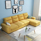 Square Arm 4-Seater Sofa & Chaise 106.3" W Linen/Faux Leather Cushions Sofa