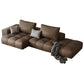 Dark Brown Faux Leather Sectional Stain-Resistant One Arm Sectional for Living Room 106"L x 52"W x 37"H Left Clearhalo 'furn' 'furn_sectionals' 'Furniture' 'Living Room Furniture' 'Sectionals' 5702106