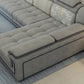 Grey Traditional Sectional Washable Pillow Top Arm Sectional for Living Room