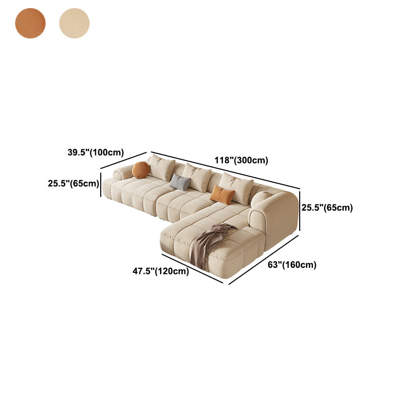 25.59" Tall Contemporary Sectional Recessed Arm Sectional for Living Room