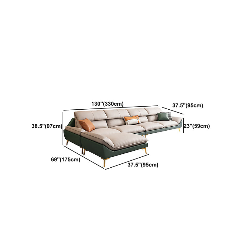38.18" Tall Faux leather Contemporary Sectional Stain-Resistant Sectional Clearhalo 'furn' 'furn_sectionals' 'Furniture' 'Living Room Furniture' 'Sectionals' 5702239