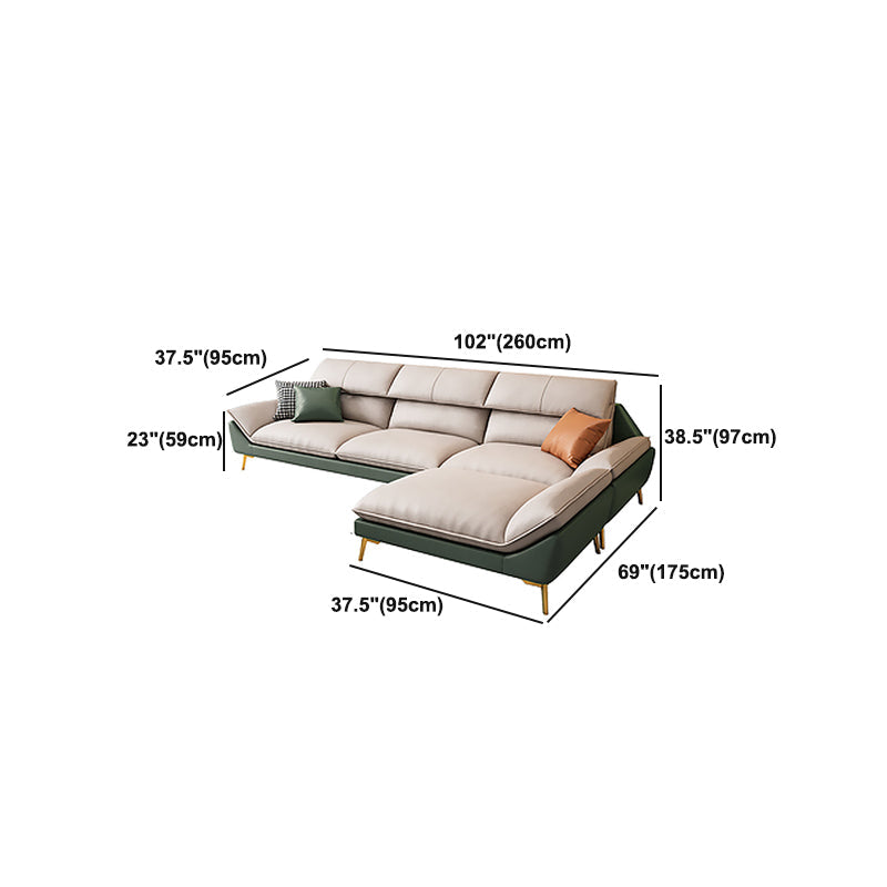 38.18" Tall Faux leather Contemporary Sectional Stain-Resistant Sectional Clearhalo 'furn' 'furn_sectionals' 'Furniture' 'Living Room Furniture' 'Sectionals' 5702242