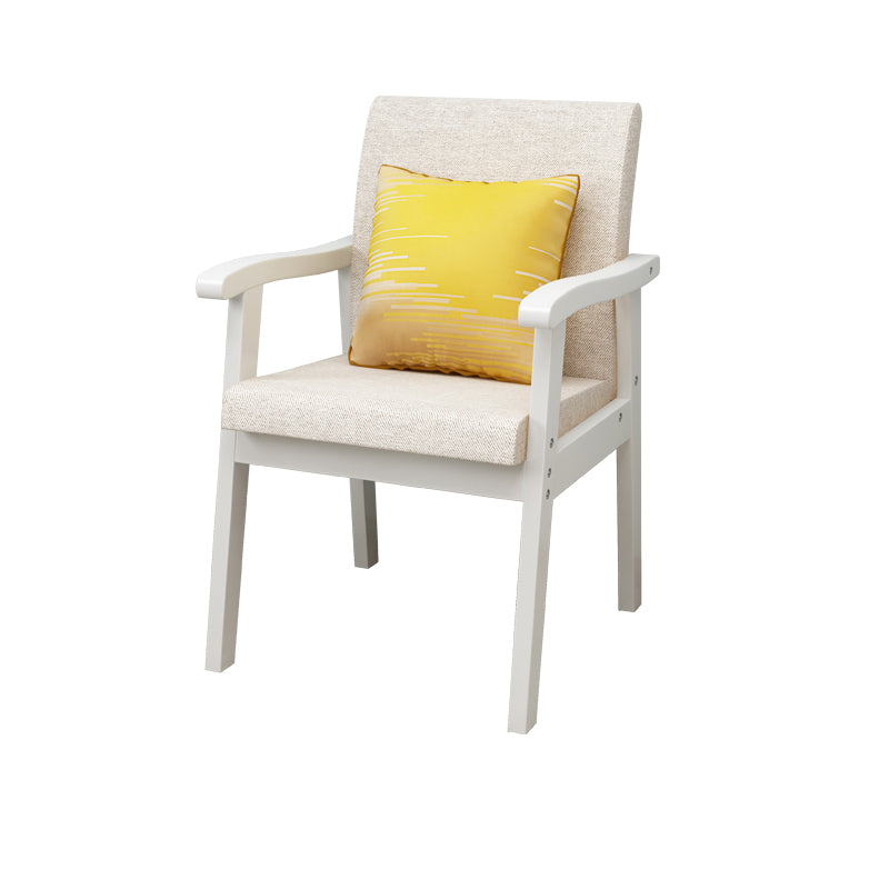 Nordic Style Wood Armrest Cushion Back Solid Wood Frame Arm Chair