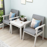 Nordic Style Wood Armrest Cushion Back Solid Wood Frame Arm Chair