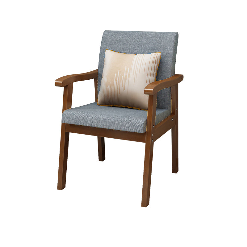 Nordic Style Wood Armrest Cushion Back Solid Wood Frame Arm Chair