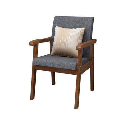 Nordic Style Wood Armrest Cushion Back Solid Wood Frame Arm Chair