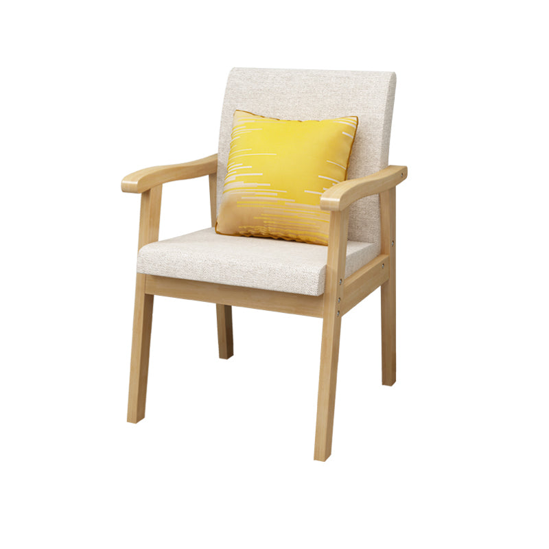 Nordic Style Wood Armrest Cushion Back Solid Wood Frame Arm Chair