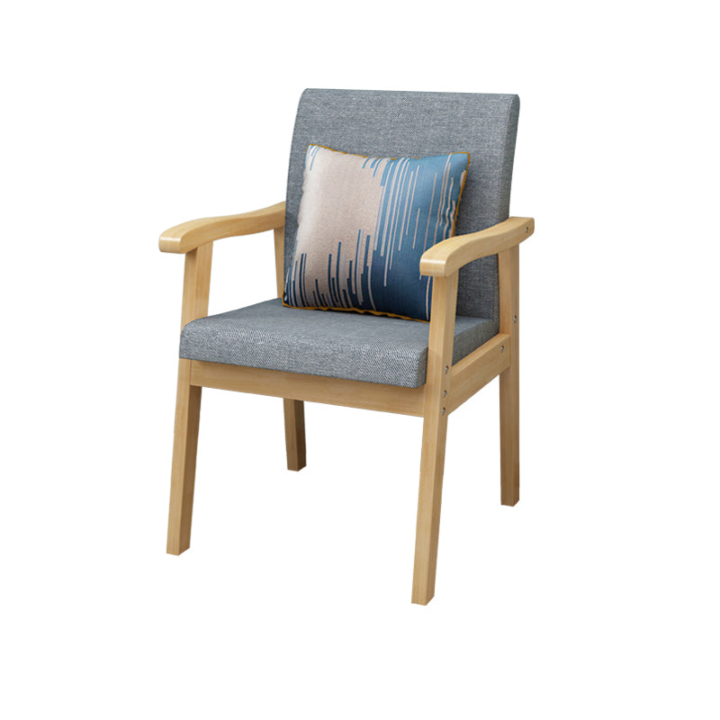 Nordic Style Wood Armrest Cushion Back Solid Wood Frame Arm Chair