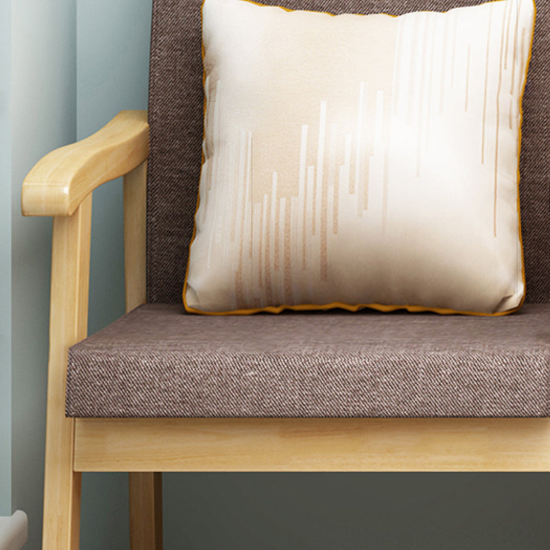 Nordic Style Wood Armrest Cushion Back Solid Wood Frame Arm Chair