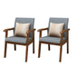 Nordic Style Wood Armrest Cushion Back Solid Wood Frame Arm Chair