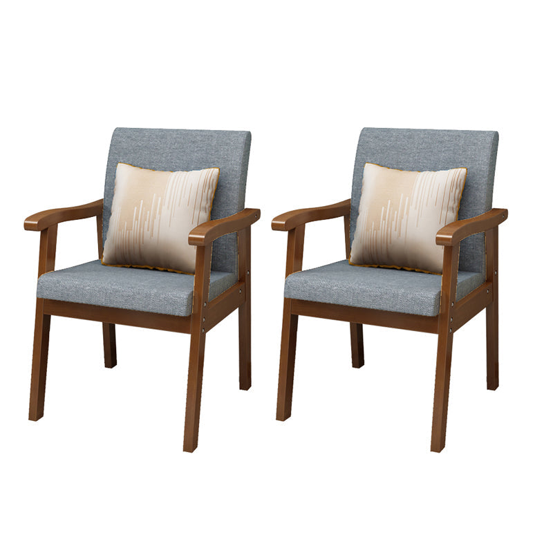 Nordic Style Wood Armrest Cushion Back Solid Wood Frame Arm Chair