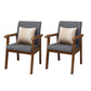 Nordic Style Wood Armrest Cushion Back Solid Wood Frame Arm Chair