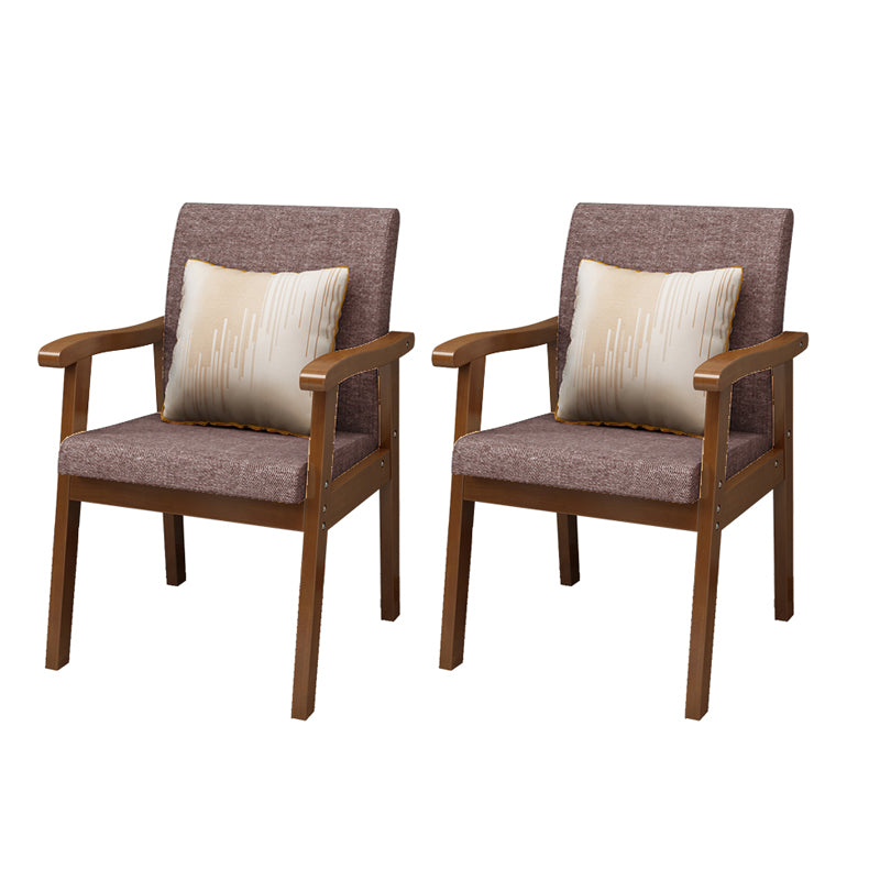 Nordic Style Wood Armrest Cushion Back Solid Wood Frame Arm Chair