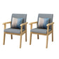 Nordic Style Wood Armrest Cushion Back Solid Wood Frame Arm Chair