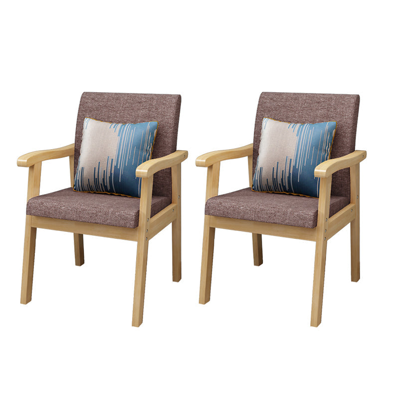 Nordic Style Wood Armrest Cushion Back Solid Wood Frame Arm Chair