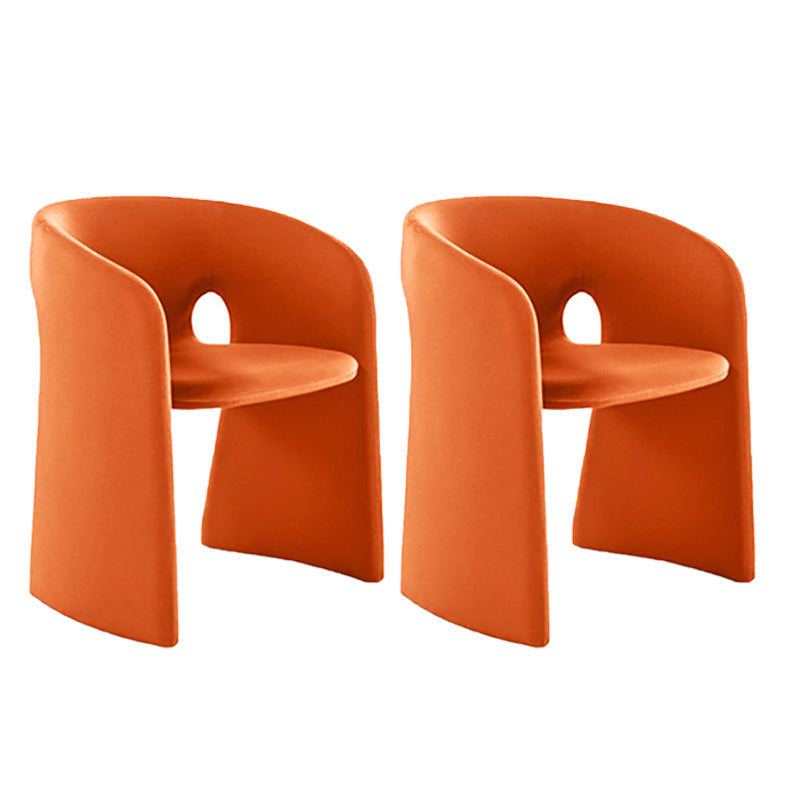 22.44" Wide Scandinavian Style Single Sofa Chair Fabric Sloped Arms Chair Orange 2 Piece Set Clearhalo 'Accent Chairs' 'accent_chairs' 'Chairs & Seating' 'furn' 'furn_accent_chairs' 'Furniture' 'Living Room Furniture' 5702303