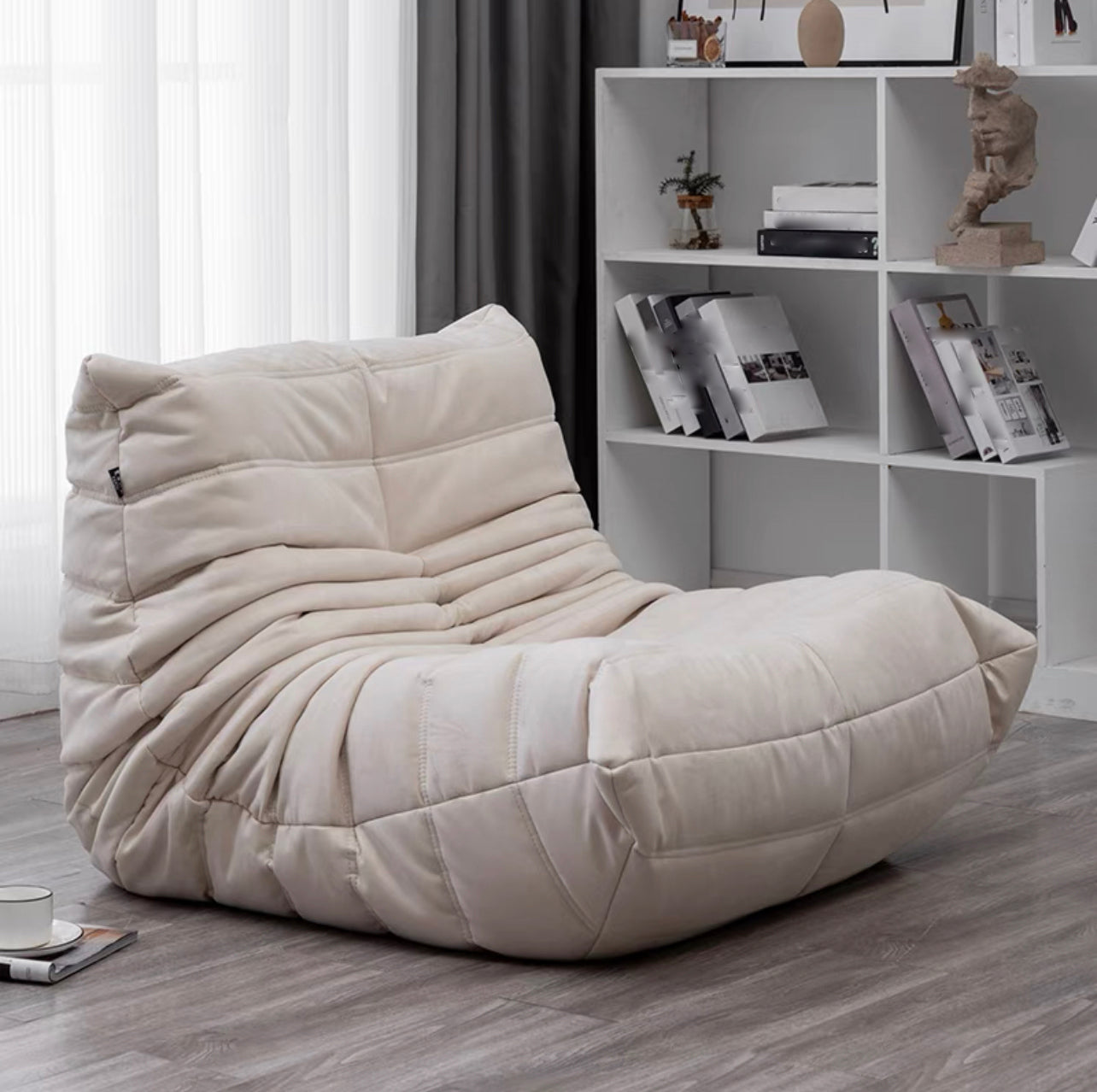 Modern Style Handless Imitation Leather Cushioned Parsons Chair Off-White 1 Piece Clearhalo 'Accent Chairs' 'accent_chairs' 'Chairs & Seating' 'furn' 'furn_accent_chairs' 'Furniture' 'Living Room Furniture' 5702336