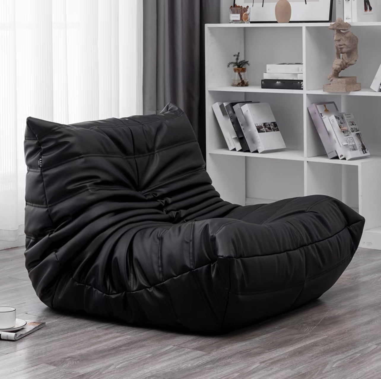 Modern Style Handless Imitation Leather Cushioned Parsons Chair Black 1 Piece Clearhalo 'Accent Chairs' 'accent_chairs' 'Chairs & Seating' 'furn' 'furn_accent_chairs' 'Furniture' 'Living Room Furniture' 5702337