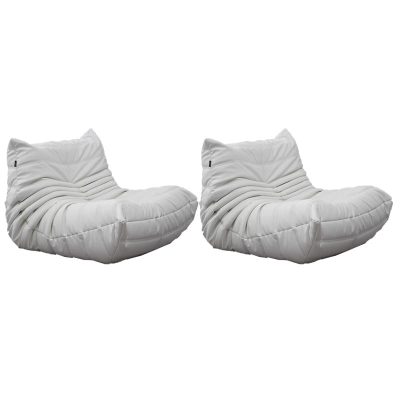 Modern Style Handless Imitation Leather Cushioned Parsons Chair White 2 Piece Set Clearhalo 'Accent Chairs' 'accent_chairs' 'Chairs & Seating' 'furn' 'furn_accent_chairs' 'Furniture' 'Living Room Furniture' 5702350