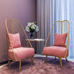 Glam Style Armless Gold Metal Chair with Parsons Chair Pillow