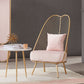 Glam Style Armless Gold Metal Chair with Parsons Chair Pillow