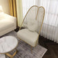 Glam Style Armless Gold Metal Chair with Parsons Chair Pillow