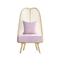Glam Style Armless Gold Metal Chair with Parsons Chair Pillow