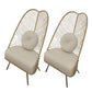 Glam Style Armless Gold Metal Chair with Parsons Chair Pillow